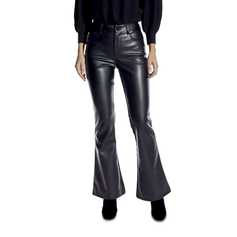 Dollhouse short black flared pleather pants
